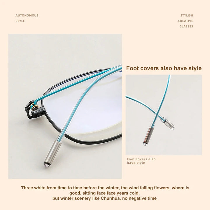 Vicky Women's Full Rim Oval Polygon Titanium Reading Glasses 42204 Reading Glasses Vicky