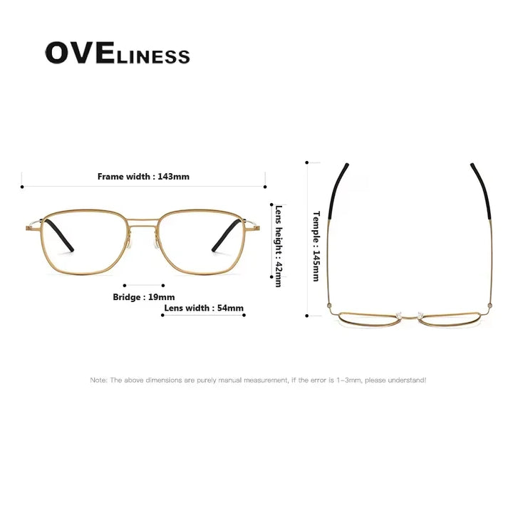 Oveliness Unisex Full Rim Polygon Square Titanium Eyeglasses 25524