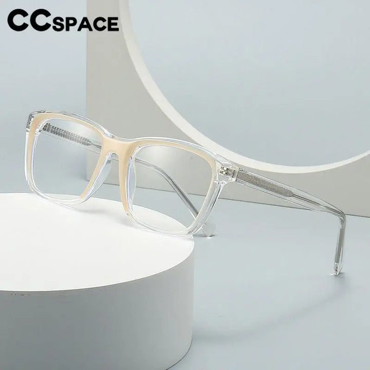 CCspace Unisex Full Rim Square Plastic Eyeglasses 56841 Full Rim CCspace