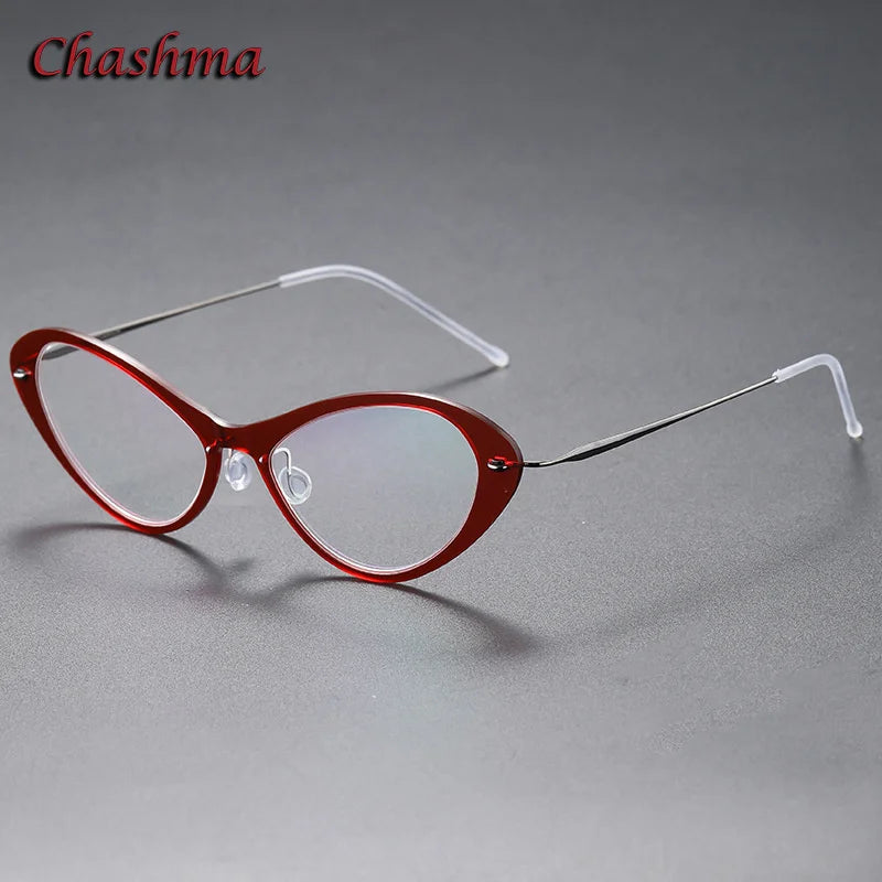 Chashma Ochki Women's Full Rim Cat Eye Titanium Nylon Eyeglasses 316550