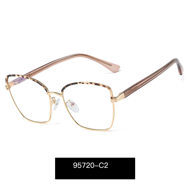 Handoer Women's Full Rim Square Cat Eye Tr 90 Alloy Eyeglasses 95720