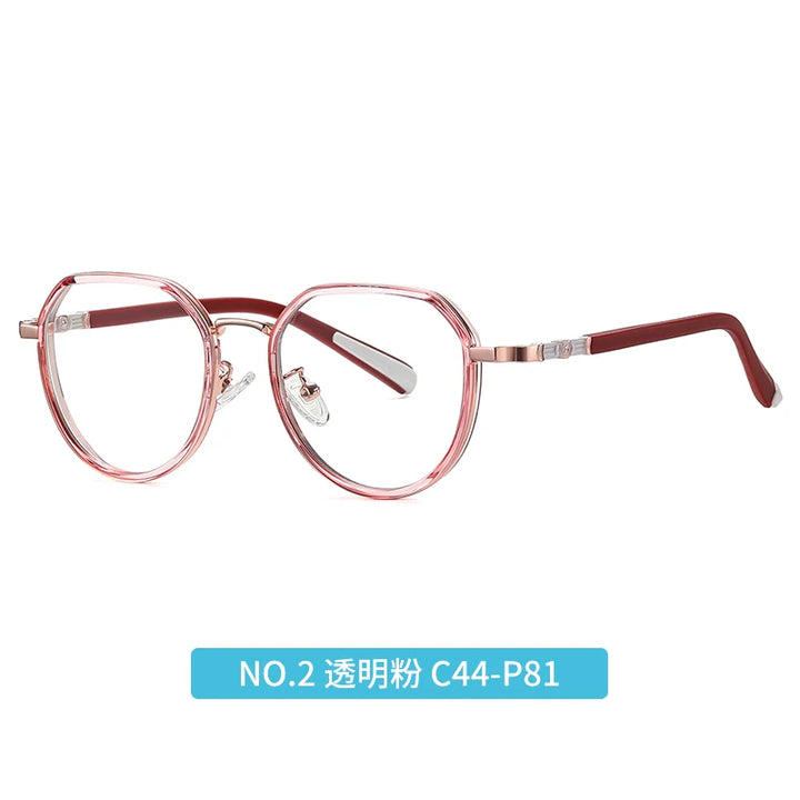 Vicky Youth Unisex Full Rim Flat Top Round Tr 90 Titanium Eyeglasses 5126 Full Rim Vicky TR5126-C2 CHINA