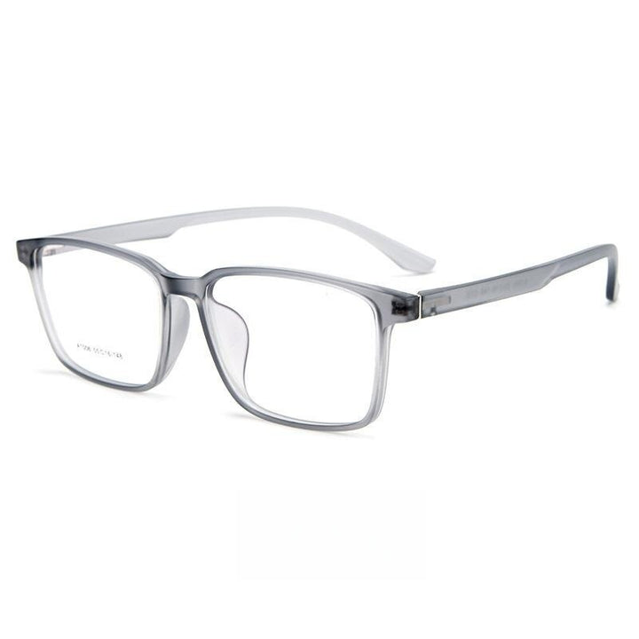 Yimaruili Men's Full Rim Square Tr 90  Ultem Eyeglasses A1006 Full Rim Yimaruili Eyeglasses Transparent Gray  