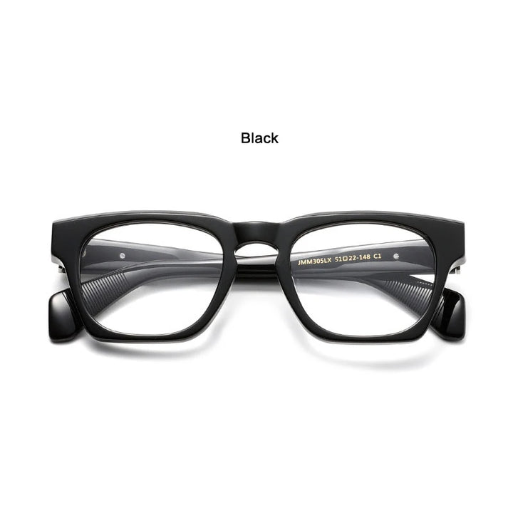 Muzz Men's Full Rim Square Brow Line Thick Acetate Eyeglasses 817305