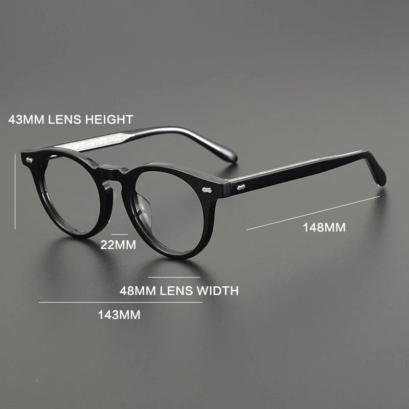 Gatenac Unisex Full Rim Round Acetate Eyeglasses Gxyj1166 Full Rim Gatenac