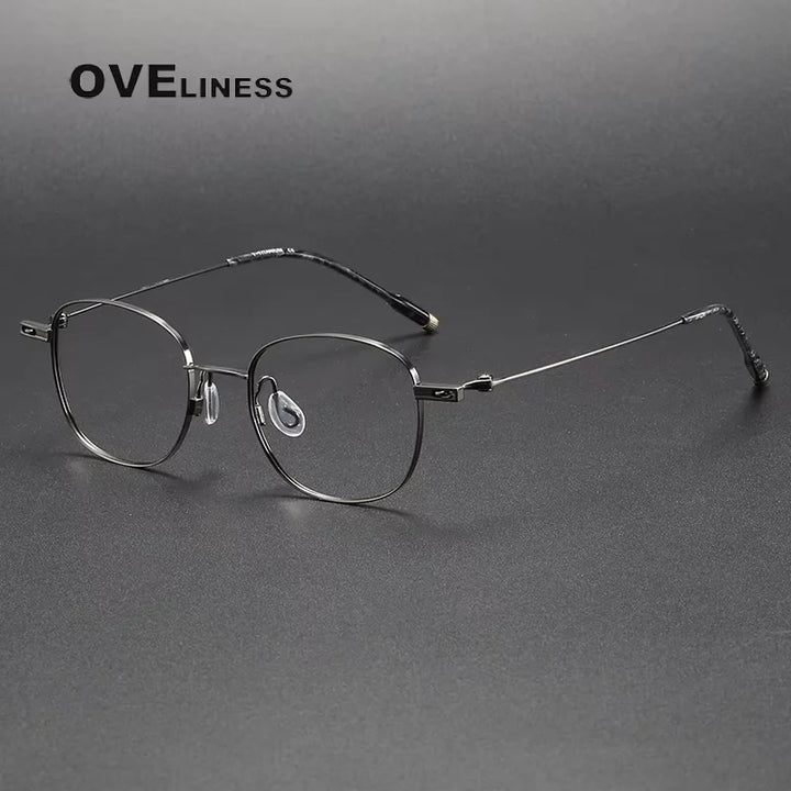 Oveliness Women's Full Rim Polygon Square Titanium Eyeglasses 202034