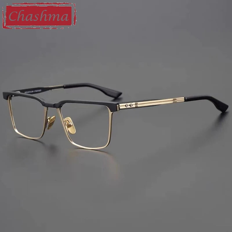 Chashma Men's Full Rim Square Acetate Titanium Eyeglasses 151 Full Rim Chashma