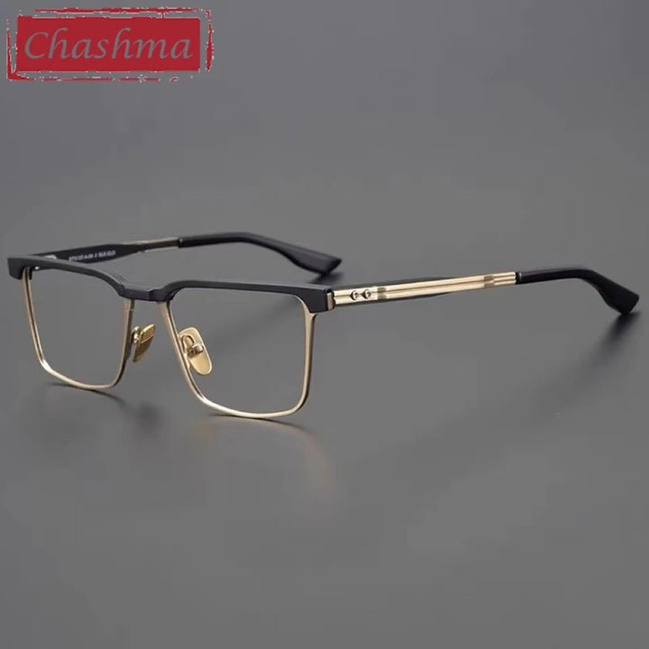 Chashma Men's Full Rim Square Acetate Titanium Eyeglasses 151 Full Rim Chashma