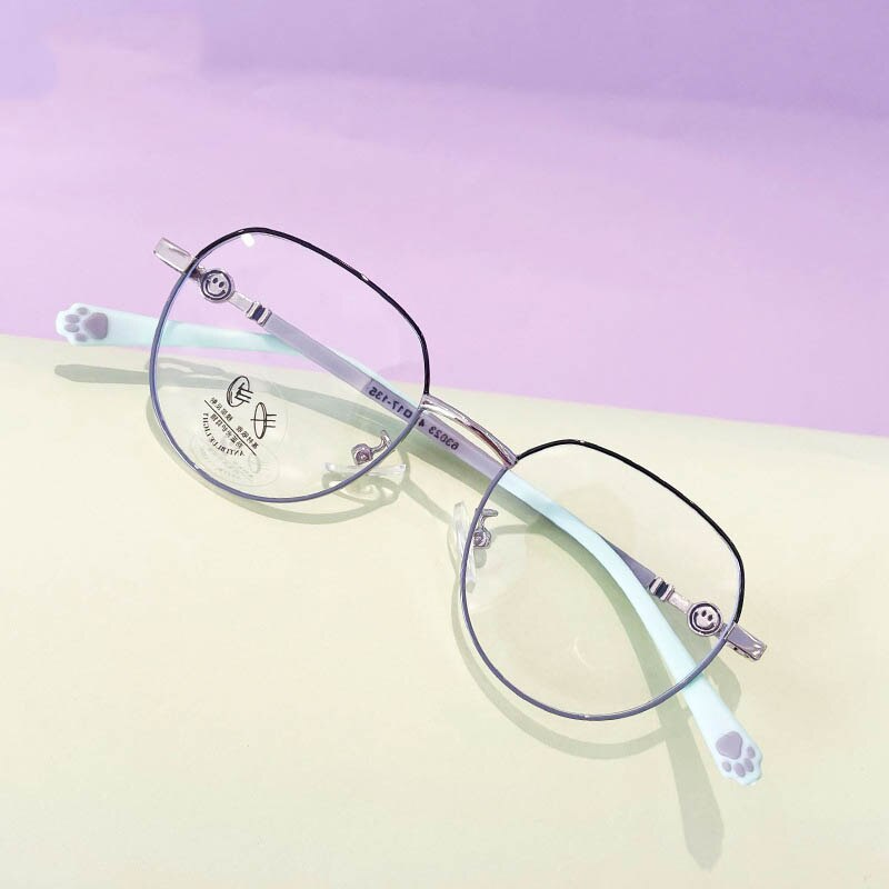 CCspace Unisex Youth Full Rim Round Alloy Eyeglasses 56564 Full Rim CCspace C6BlackGrey