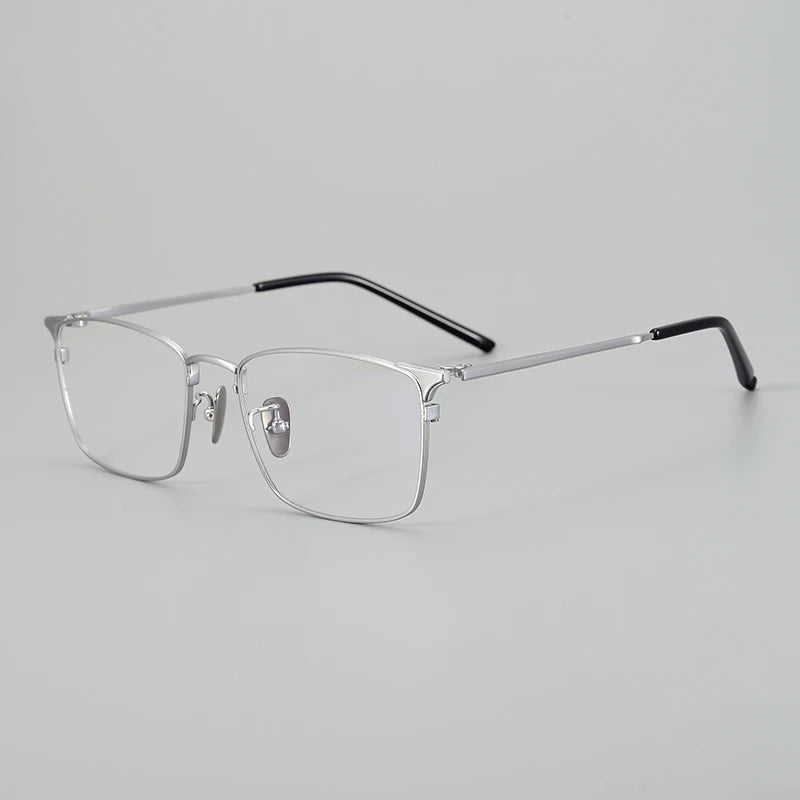 Aimee Unisex Full Rim Square Titanium Eyeglasses 942961 Full Rim Aimee Silver
