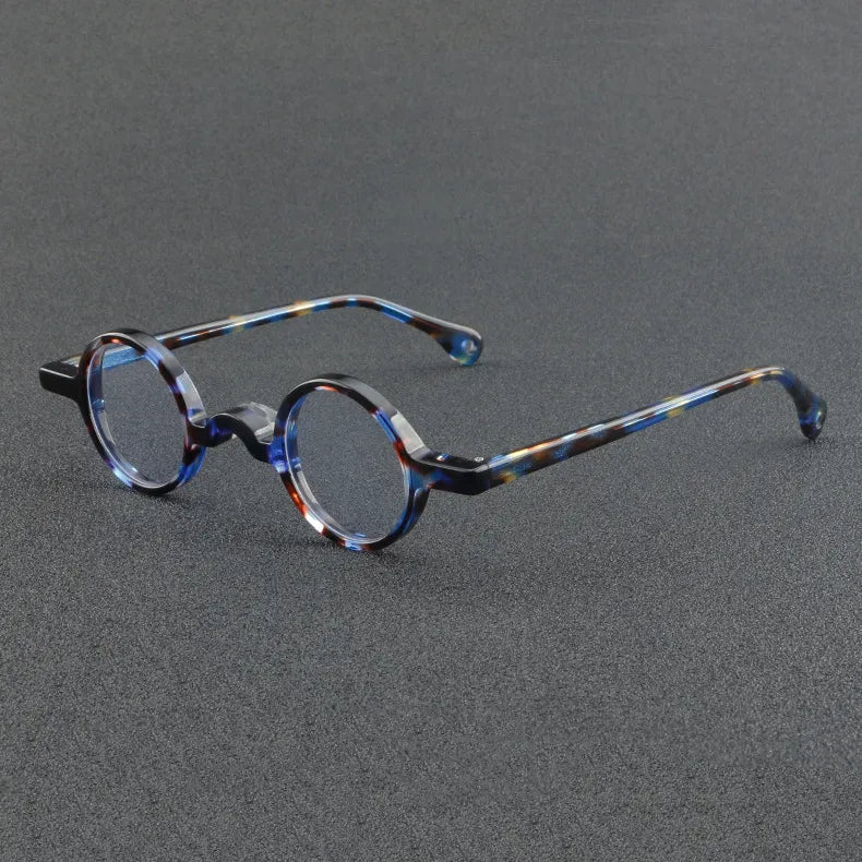 CCspace Unisex Full Rim Small Round Acetate Eyeglasses 56935 Full Rim CCspace C4Blue