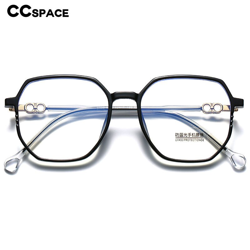 CCspace Women's Full Rim Polygon TR 90 Alloy Myopic Reading Glasses 56224 Reading Glasses CCspace