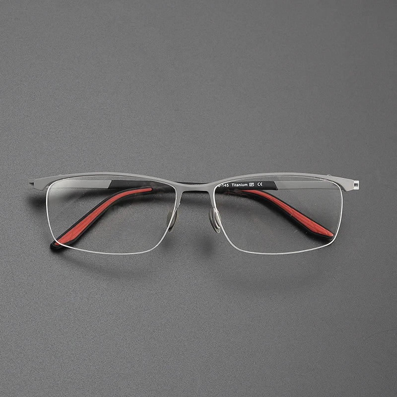 Nobler Unisex Semi Rim Square Titanium Eyeglasses 1730 Full Rim Nobler C3