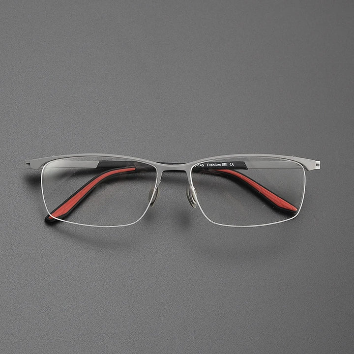 Nobler Unisex Semi Rim Square Titanium Eyeglasses 1730 Full Rim Nobler C3