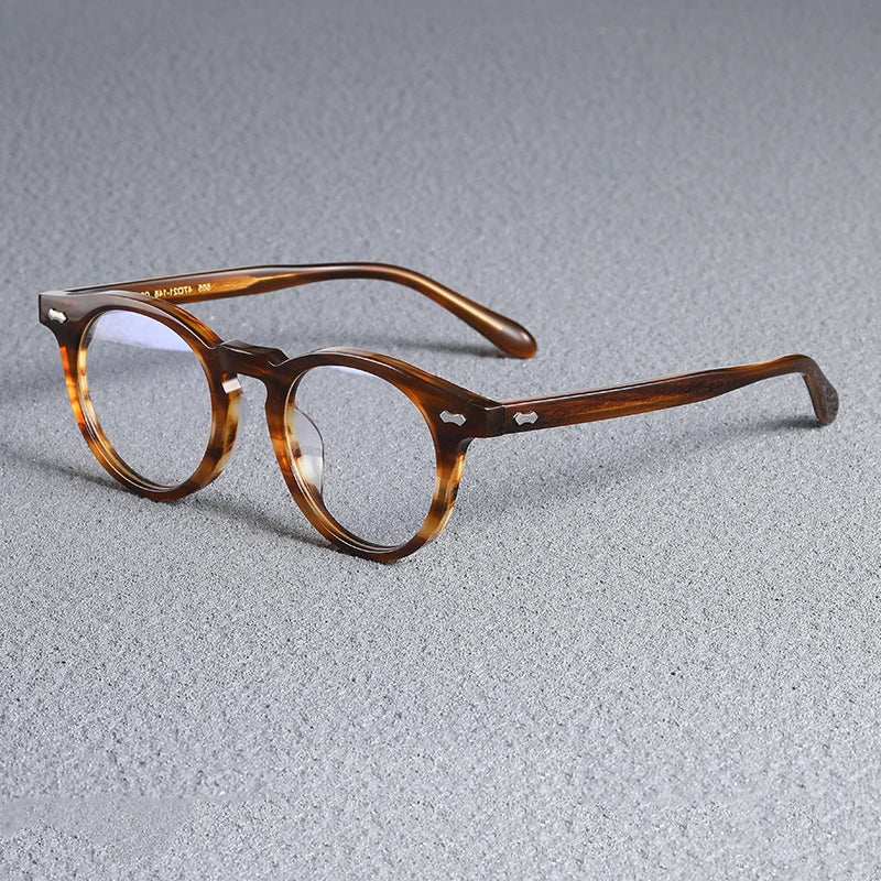 Black Mask Unisex Full Rim Round Acetate Eyeglasses Sh505 Full Rim Black Mask Tawny Tortoise