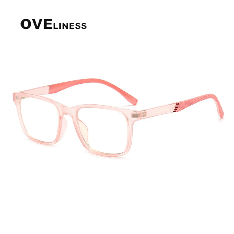 Oveliness Youth Unisex Full Rim Square Tr 90 Titanium Eyeglasses 8300 Full Rim Oveliness pink  