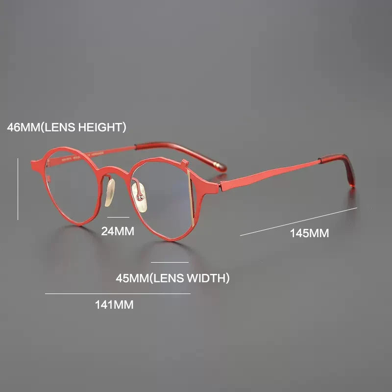 Gatenac Unisex Full Rim Round Titanium Eyeglasses Gxyj1221 Full Rim Gatenac