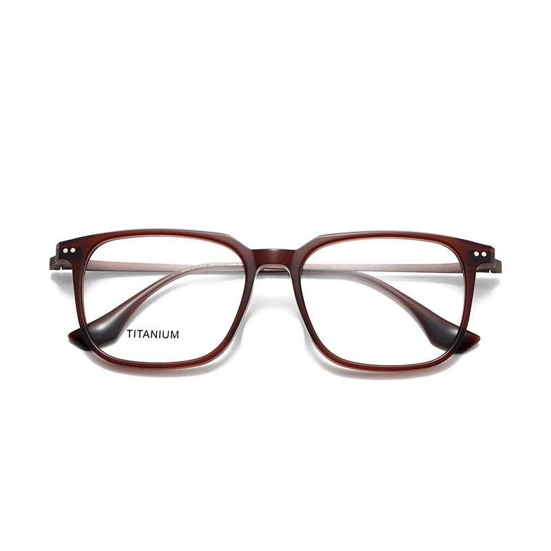 Nobler Unisex Full Rim Square Titanium Acetate Eyeglasses 396101