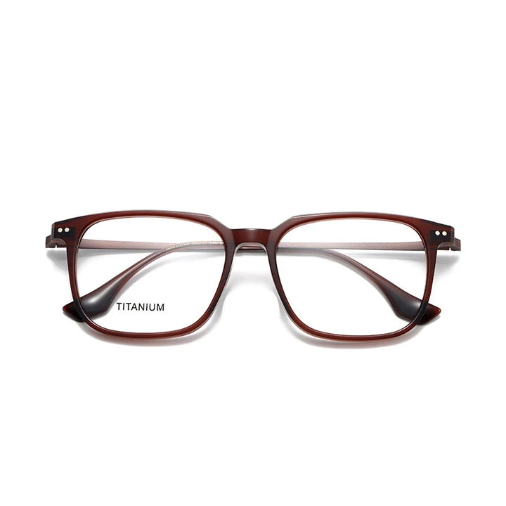 Nobler Unisex Full Rim Square Titanium Acetate Eyeglasses 396101