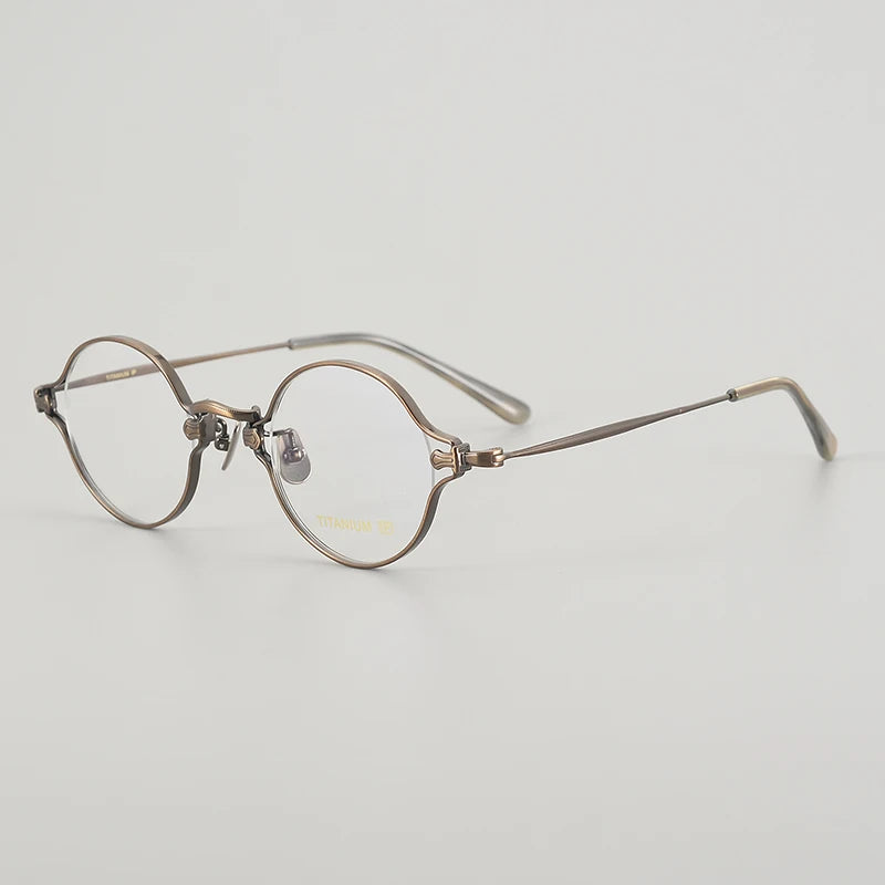 Muzz Unisex Full Rim Small Round Titanium Eyeglasses M188 Full Rim Muzz C5