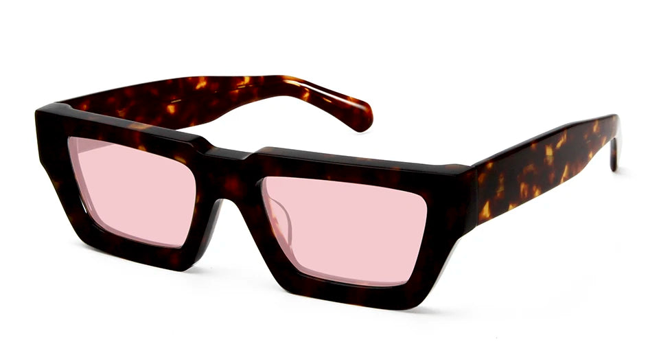 Esnbie Unisex Full Rim Brow Line Square Acetate Sunglasses 101023