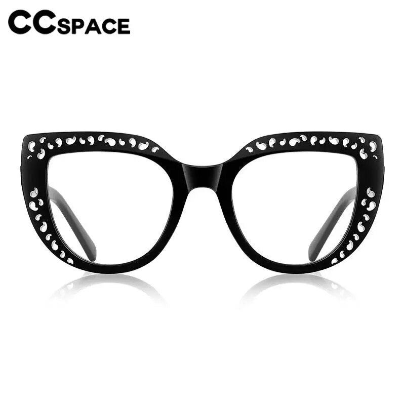 CCspace Women's Full Rim Cat Eye Tr 90 Titanium Eyeglasses 56998 Full Rim CCspace
