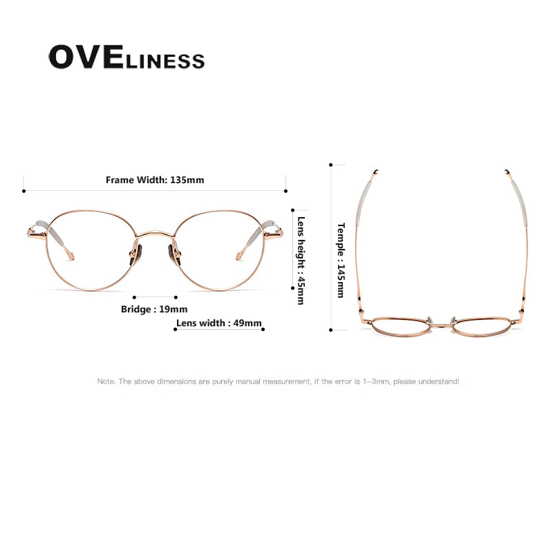 Oveliness Unisex Full Rim Round Titanium Eyeglasses 4519 Full Rim Oveliness   