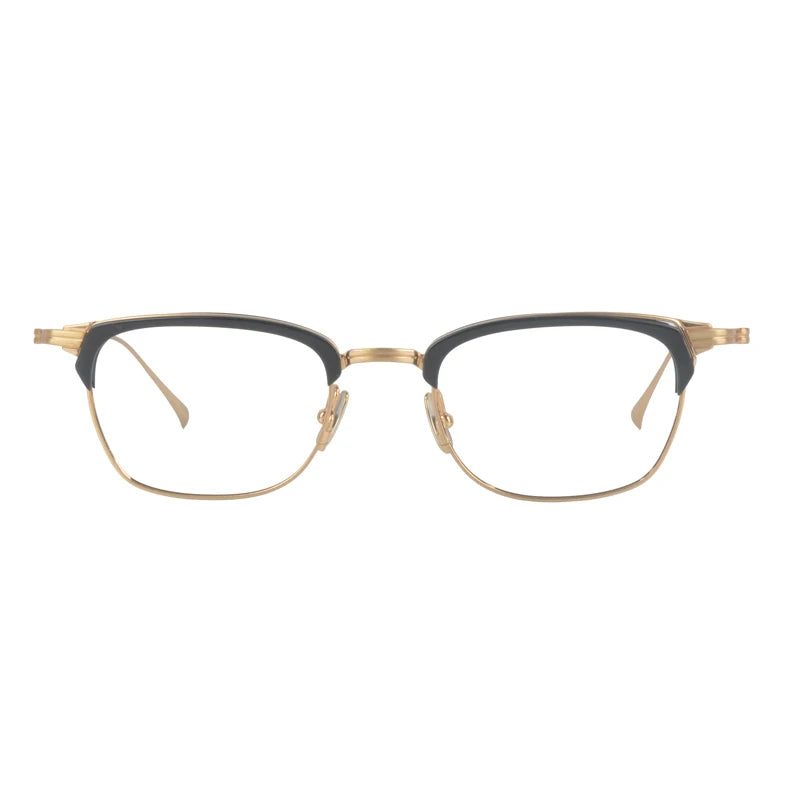 Black Mask Unisex Full Rim Square Acetate Titanium Eyeglasses 194526