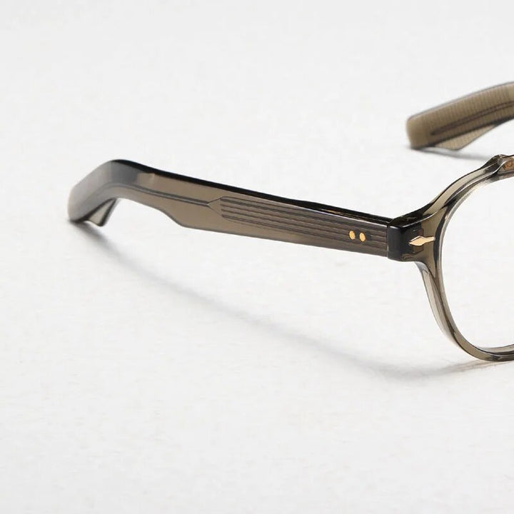 Muzz Unisex Full Rim Oval Oversized Double Bridge Acetate Titanium Eyeglasses 68 Full Rim Muzz