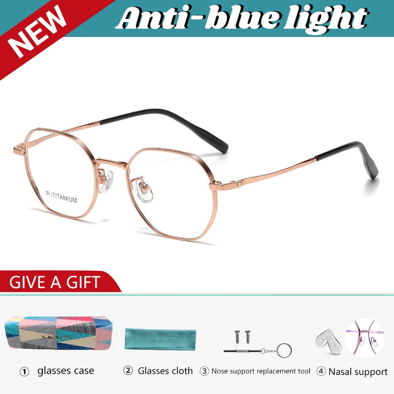 Vicky Women's Full Rim Polygon Oval Titanium Reading Glasses 698609