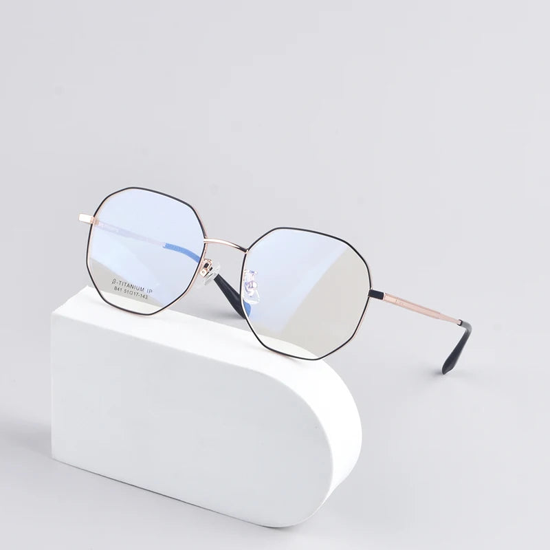 Secg Unisex Youth's Full Rim Polygon Titanium Eyeglasses 0241 Full Rim Secg