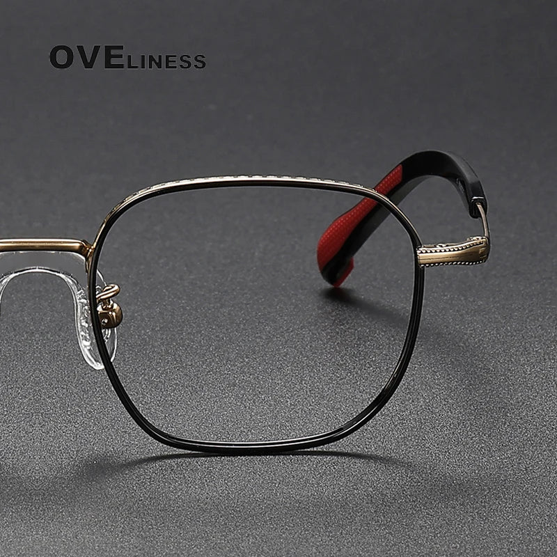 Oveliness Unisex Full Rim Square Titanium Eyeglasses 80940 Full Rim Oveliness