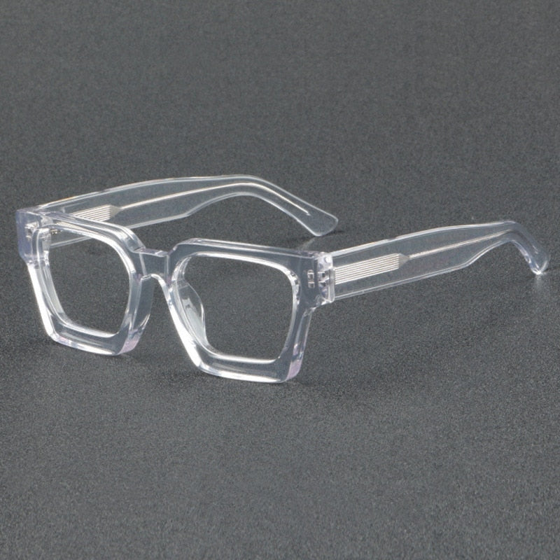 Brightzone Unisex Full Rim Flat Top Square Handcrafted Acetate Eyeglasses 1439 Full Rim Brightzone   