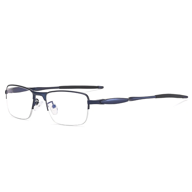 CCspace Unisex Semi Rim Small Square Tr 90 Titanium Eyeglasses 57236 Semi Rim CCspace C3Blue