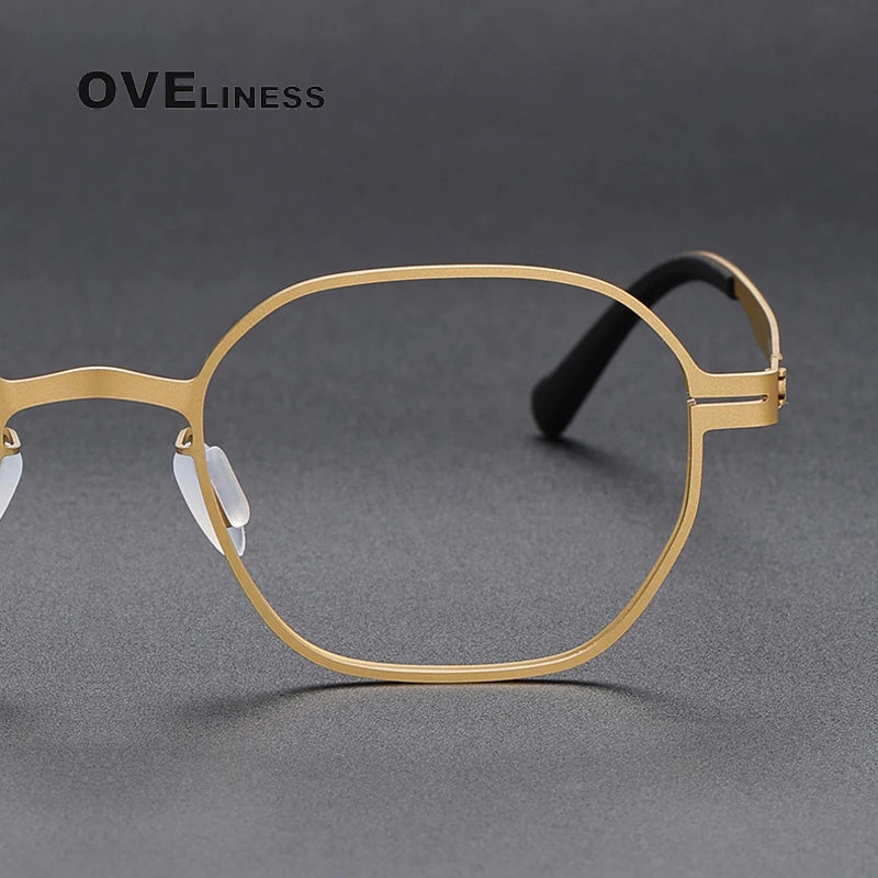 Oveliness Unisex Full Rim Polygon Titanium Eyeglasses 80993 Full Rim Oveliness   