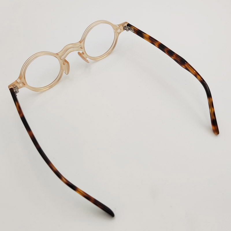 Yujo Unisex Full Rim Small Round Titanium Acetate Eyeglasses Or Polarized Sunglasses Full Rim Yujo