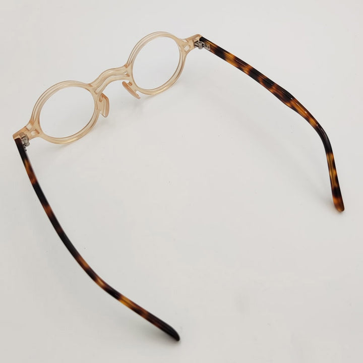 Yujo Unisex Full Rim Small Round Titanium Acetate Eyeglasses Or Polarized Sunglasses Full Rim Yujo
