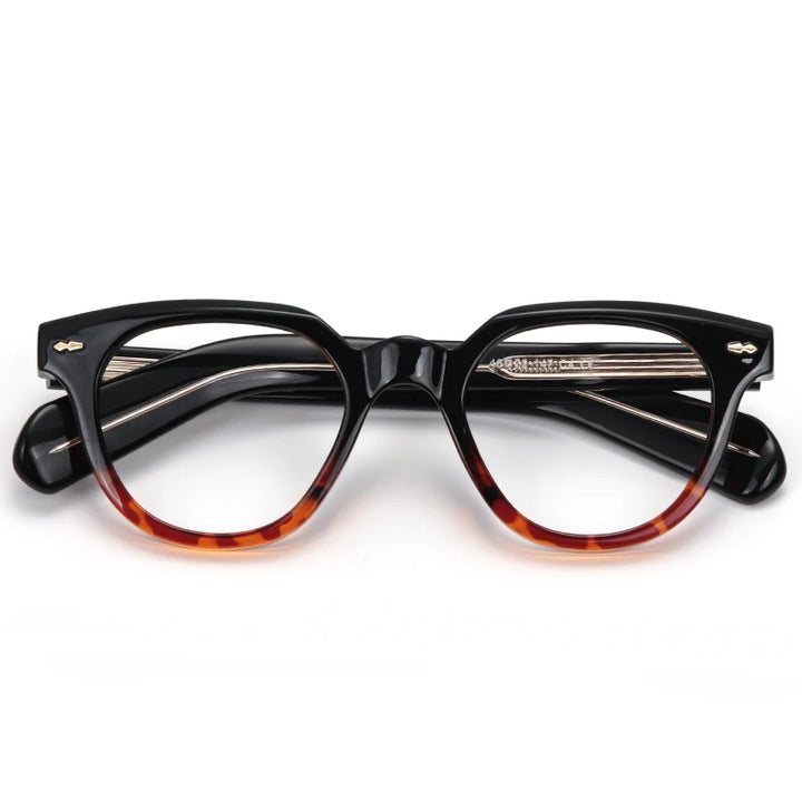 Muzz Unisex Full Rim Oval Brow Line Acetate Eyeglasses 48638