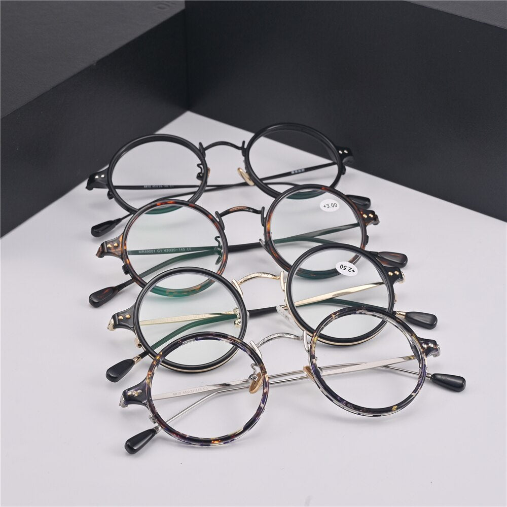 Cubojue Unisex Full Rim Small Round Alloy Myopic Reading Glasses 89001m Reading Glasses Cubojue   