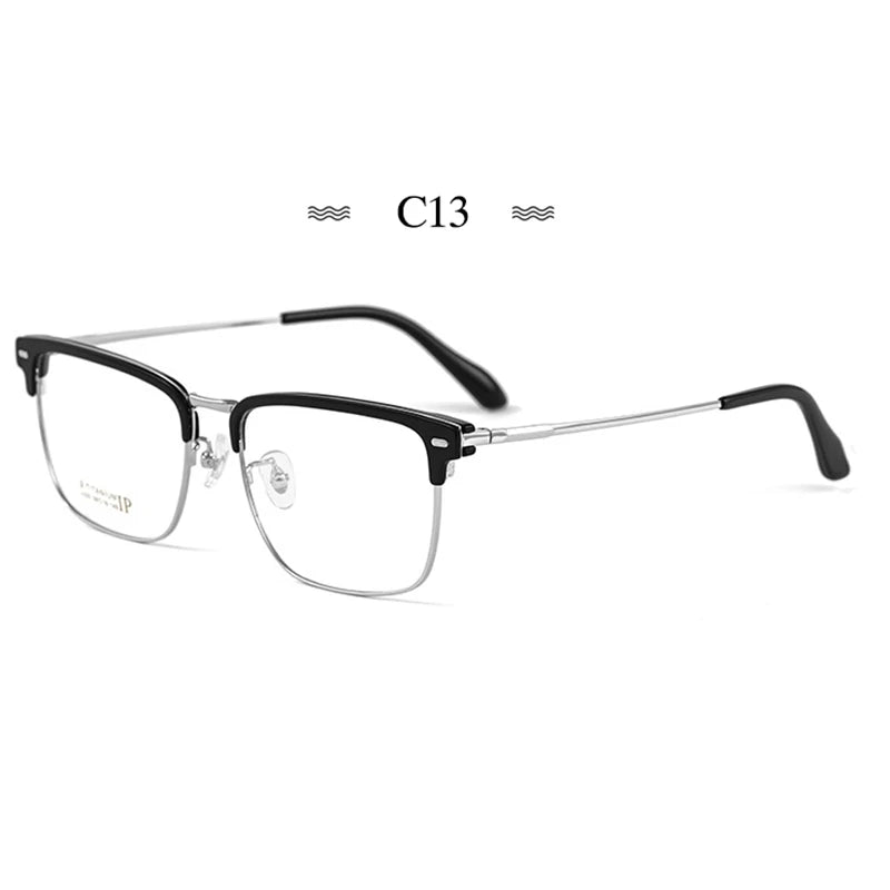 Hotochki Men's Full Rim Square Tr 90 Titanium Eyeglasses  232044