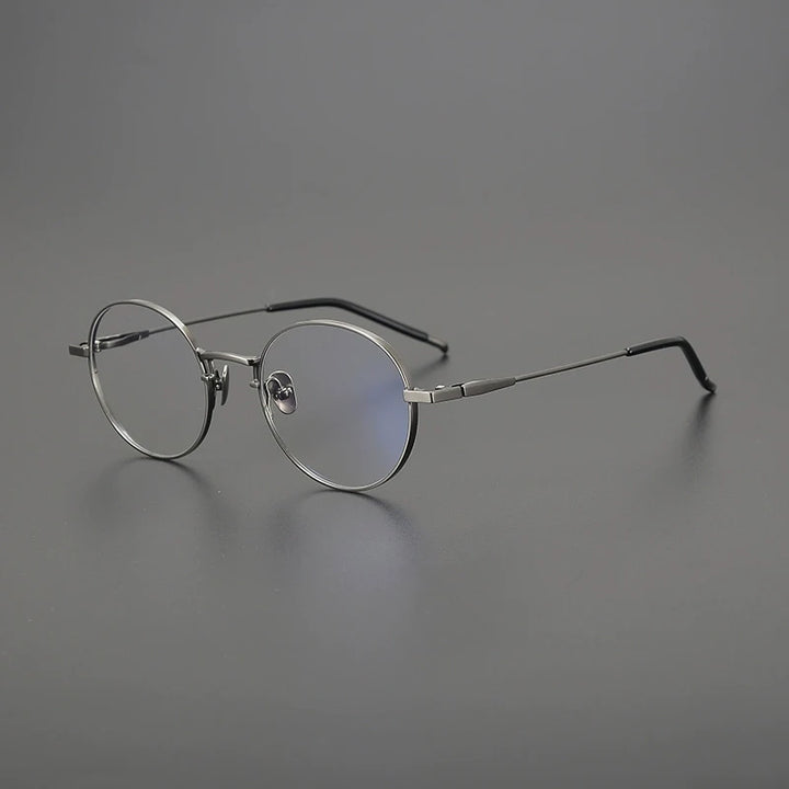 Gatenac Unisex Full Rim Oval Round Titanium Eyeglasses Gxyj1558 Full Rim Gatenac Gun