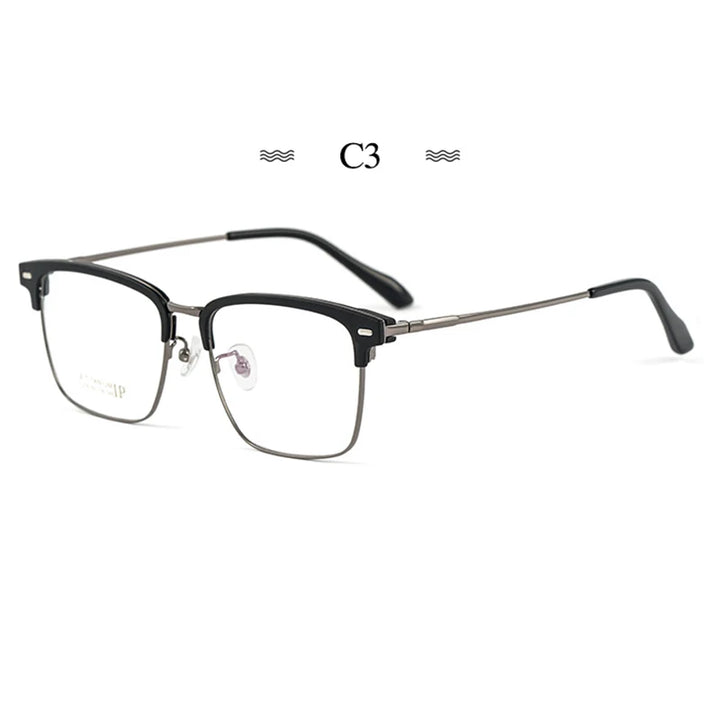 Hotochki Men's Full Rim Square Tr 90 Titanium Eyeglasses 231947