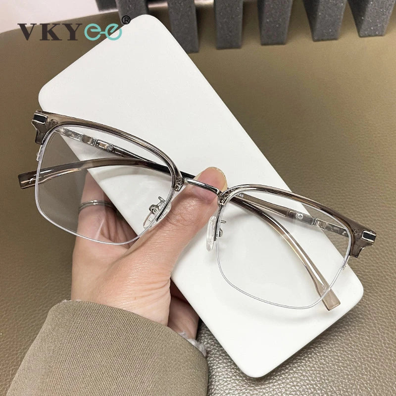 Vicky Unisex Semi Rim Square Tr 90 Titanium Reading Glasses 2242 Reading Glasses Vicky