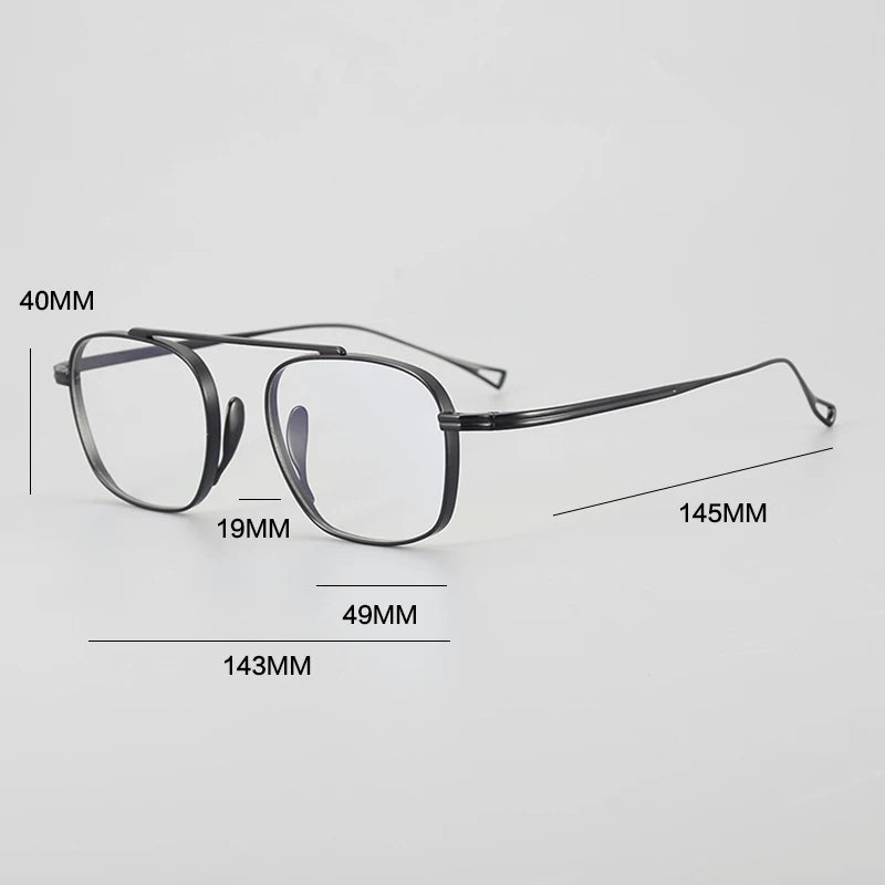 Gatenac Unisex Full Rim Small Square Titanium Eyeglasses Gxyj1474 Full Rim Gatenac