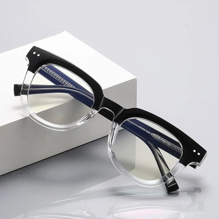 Kocolior Unisex Full Rim Square Acetate Hyperopic Reading Glasses 2120 Reading Glasses Kocolior