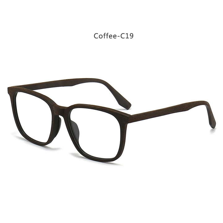 Hdcrafter Unisex Full Rim Square Oval Bamboo Wood Eyeglasses 48082 Full Rim Hdcrafter Eyeglasses Coffee-C19