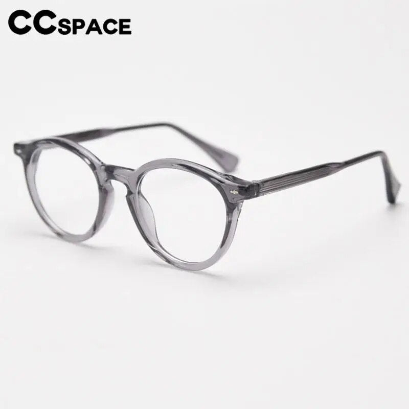 CCspace Unisex Full Rim Round Tr 90 Titanium Eyeglasses 57022 Full Rim CCspace