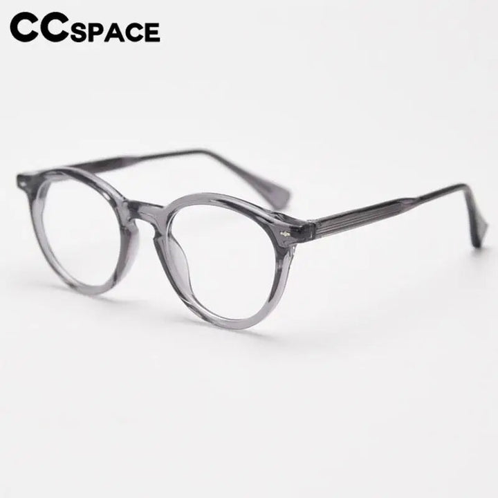 CCspace Unisex Full Rim Round Tr 90 Titanium Eyeglasses 57022 Full Rim CCspace