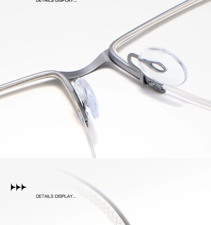 Yimaruli Unisex Semi Rim IP Titanium Square Eyeglasses 122As Semi Rim Yimaruili Eyeglasses