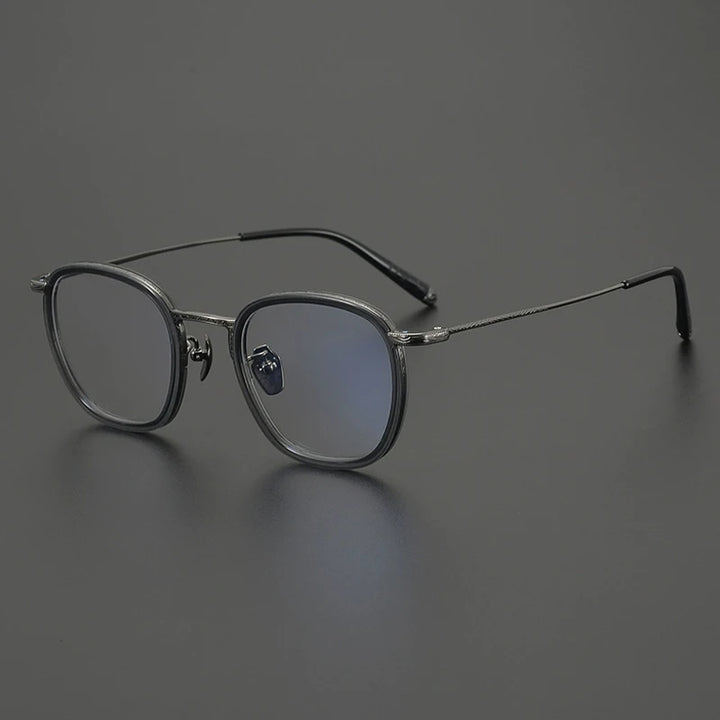 Gatenac Women's Full Rim Square Acetate Titanium Eyeglasses G1286